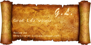 Graf Líviusz névjegykártya